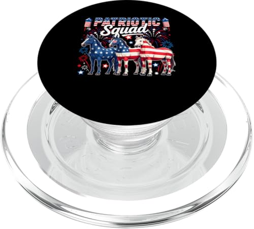 Patriotic Squad 4th July US Flag Three Cute Horses Farmer PopSockets PopGrip für MagSafe Patriotic Squad 4th July US Flag Three Cute Horses Farmer PopSockets PopGrip für MagSafe von Family Men 4th Of July Costume