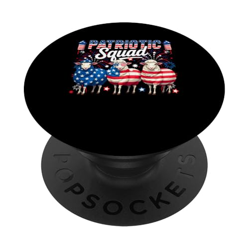 Patriotic Squad 4th July US Flag Three Cute Sheeps Farmer PopSockets Klebender PopGrip Patriotic Squad 4th July US Flag Three Cute Sheeps Farmer PopSockets Klebender PopGrip von Family Men 4th Of July Costume