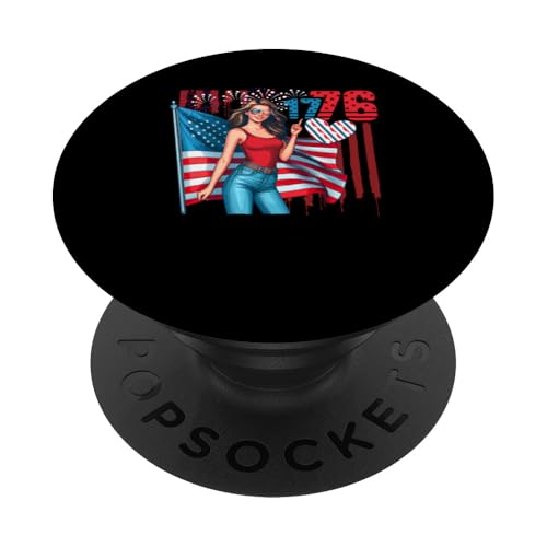 1776 4th July US Flag Patriotic Women Sunglasses Costume Red PopSockets Klebender PopGrip 1776 4th July US Flag Patriotic Women Sunglasses Costume Red PopSockets Klebender PopGrip von Family Women 4th Of July Costume