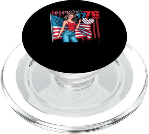 1776 4th July US Flag Patriotic Women Sunglasses Costume Red PopSockets PopGrip für MagSafe 1776 4th July US Flag Patriotic Women Sunglasses Costume Red PopSockets PopGrip für MagSafe von Family Women 4th Of July Costume