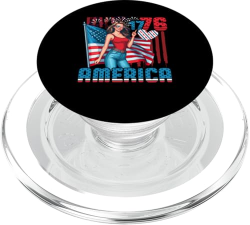 1776 America 4th July US Flag Patriotic Women Costume Red PopSockets PopGrip für MagSafe 1776 America 4th July US Flag Patriotic Women Costume Red PopSockets PopGrip für MagSafe von Family Women 4th Of July Costume