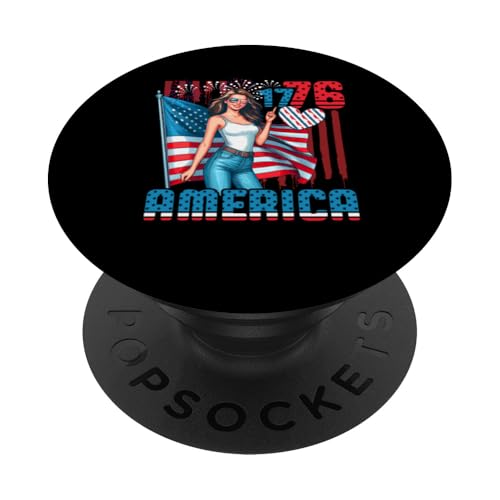 1776 America 4th July US Flag Patriotic Women Costume White PopSockets Klebender PopGrip 1776 America 4th July US Flag Patriotic Women Costume White PopSockets Klebender PopGrip von Family Women 4th Of July Costume