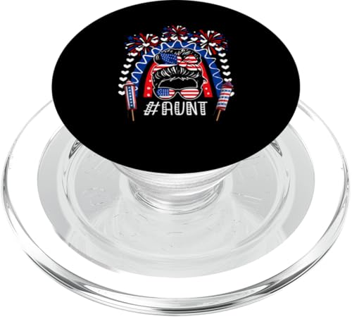 Aunt Mother's Day 4th July US Flag Women Sunglasses Rainbow PopSockets PopGrip für MagSafe Aunt Mother's Day 4th July US Flag Women Sunglasses Rainbow PopSockets PopGrip für MagSafe von Family Women 4th Of July Costume