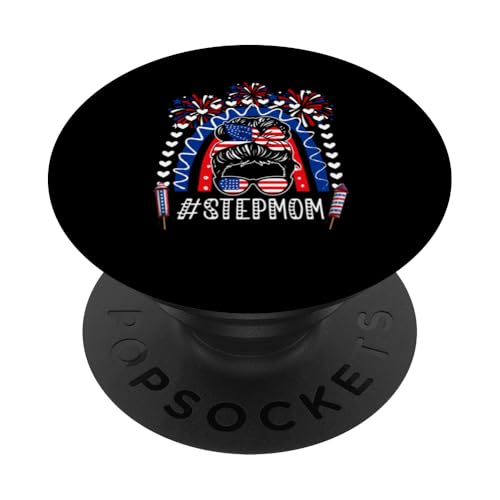 Stepmom Mother's Day 4th July US Flag Women Sunglasses Lover PopSockets Klebender PopGrip von Family Women 4th Of July Costume