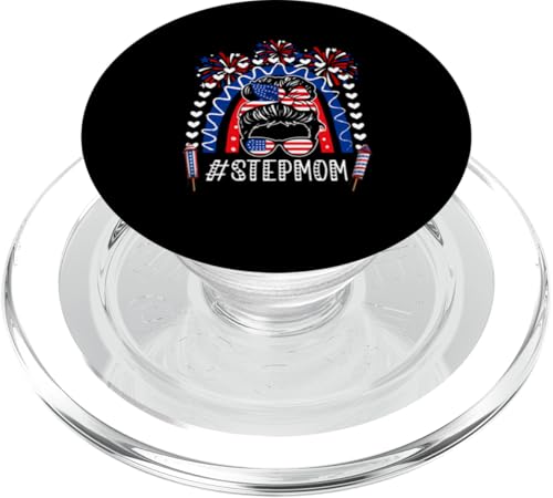 Stepmom Mother's Day 4th July US Flag Women Sunglasses Lover PopSockets PopGrip für MagSafe von Family Women 4th Of July Costume