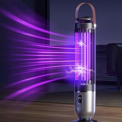 Insektenvernichter Elektrisch Wiederaufladbar, Fliegenfalle Mückenfalle Elektrisch, UV-Licht & Nachtlicht 2-in-1 mit Dämmerungssensor, Insektenfänger fliegenfänger Mückenschutz Mückenlampe von FanFu Guo
