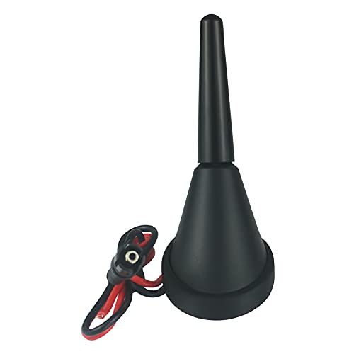 FanPaYY Autoantenne 3cm + Antennenfuss, Antenne AM FM Radio Dachantenne Dach Kurze Stabantenne Antennensockel Raku 2 Buchse Verstärker 16V Set Fit für Universal Fahrzeuge von FanPaYY