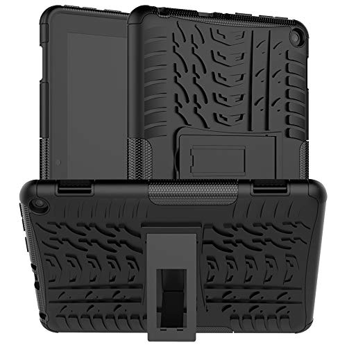 FanTing Hülle für Amazon Fire HD 8 2020, [Armor Box] [Doppelschicht] [Heavy Duty Case] Strong Rugged Shock Proof Schutzhülle 2in1 Hybrid Case -Schwarz von FanTing