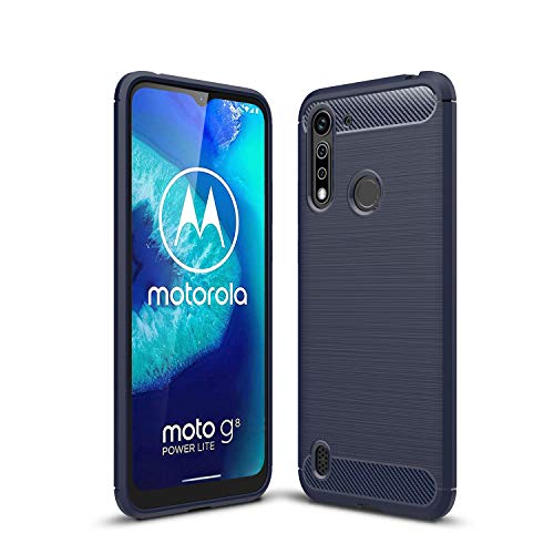 FanTing Hülle für Motorola Moto G8 Power Lite, Soft TPU Ultradünn Weich Silikon Schutzhülle, Hüllen für Motorola Moto G8 Power Lite -Dunkel blau von FanTing