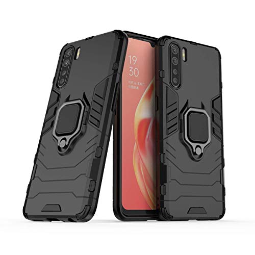 FanTing Hülle für Oppo A91,Doppelschicht-Design(TPU+PC) Stoßfest Hybrid Robuste Schutzhülle Mit Standfunktion,Hülle für Oppo A91-Schwarz von FanTing