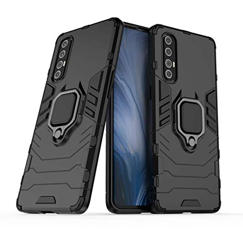FanTing Hülle für Oppo Find X2 Neo,Doppelschicht-Design(TPU+PC) Stoßfest Hybrid Robuste Schutzhülle Mit Standfunktion,Hülle für Oppo Find X2 Neo-Schwarz von FanTing