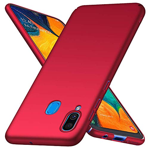 FanTing Hülle für Samsung Galaxy A10, [Ultra Dünn] [Leicht] [Anti-Kratzer] Stoßstange Hardcase Handyhülle für Samsung Galaxy A10-Rot von FanTing