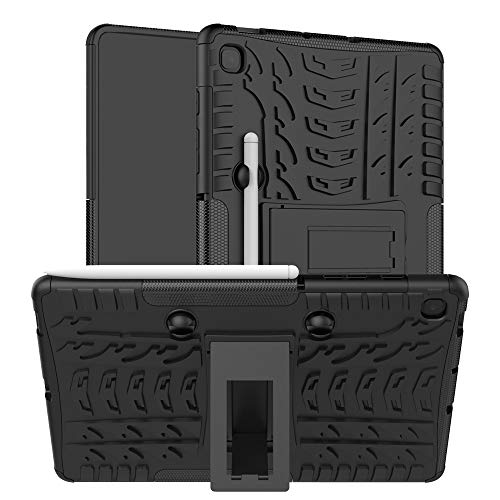 FanTing Hülle für Samsung Galaxy Tab S6 Lite, [Armor Box] [Doppelschicht] [Heavy Duty Case] Strong Rugged Shock Proof Schutzhülle 2in1 Hybrid Case -Schwarz von FanTing