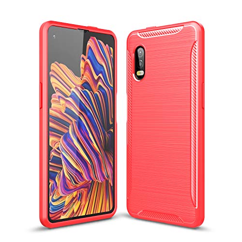 FanTing Hülle für Samsung Galaxy Xcover Pro, Soft TPU Ultradünn Weich Silikon Schutzhülle, Hüllen für Samsung Galaxy Xcover Pro -rot von FanTing