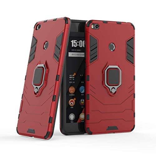 FanTing Hülle für Xiaomi Mi Max 2,Doppelschicht-Design(TPU+PC) Stoßfest Hybrid Robuste Schutzhülle Mit Standfunktion,Hülle für Xiaomi Mi Max 2-rot von FanTing