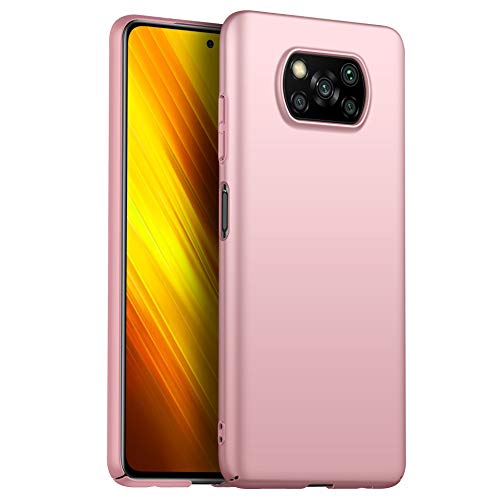 FanTing Hülle für Xiaomi Poco X3 NFC, [Ultra Dünn] [Leicht] [Anti-Kratzer] Stoßstange Hardcase Handyhülle für Xiaomi Poco X3 NFC-Roségold von FanTing