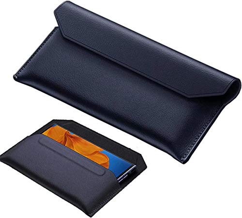 FanTing Premium Ledertasche Hülle für Samsung Galaxy S21 Ultra, magnetische Flip Cover Hülle, Umschlag Aussehen magnetische echte Ledertasche, Hülle für Samsung Galaxy S21 Ultra.Dunkel blau von FanTing