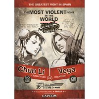 Street Fighter Chun-Li V Vega Art Print - 16.5 x 11.7 von Fanattik