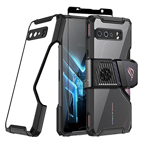 Fanbiya Hülle für ASUS ROG Phone 3/3 Strix Handyhülle Kompatibel mit Gaming Telefon Kratzfeste Klar Stoßfeste Schutzhülle (ROG Phone 3, Schwarz) von Fanbiya