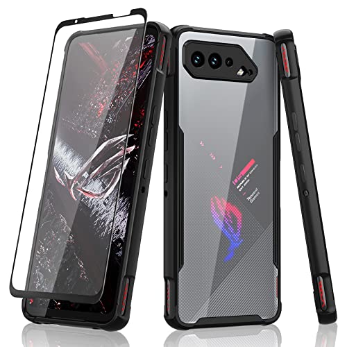 Fanbiya Hülle für ROG Phone 5, ROG Phone 5s. 5 Ultimate Handyhülle Klar PC Back Eingebauter Kameraschutz Anti-Kratzer Stoßfeste Schutzhülle, Schwarz von Fanbiya