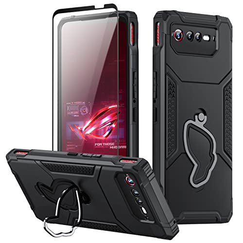 Fanbiya Hülle für ROG Phone 6 ROG Phone 6 Pro hülle mit Ständer Gaming Smartphone Armor Militär Stoßfeste Schutzhülle, Schwarz von Fanbiya