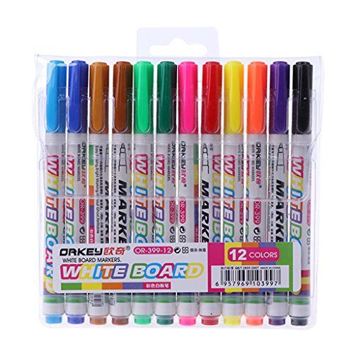 hgfcdd Whiteboard-Stifte für Kinder, zum Zeichnen/Schreiben auf Whiteboard, Kreidetafel, Fenster, 12 Stück von Fanbufan