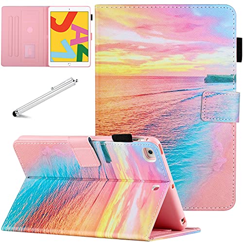 FANCITY Schutzhülle für iPad mini 5, Mini 4 Mini 3 2 Hülle mit Smart Wake Sleep Flip Folio Stand Case Soft PU Leder Schutzhülle mit Kartenfach für Apple iPad mini 1 2 3 4 5 - Sunset Beach von Fancity