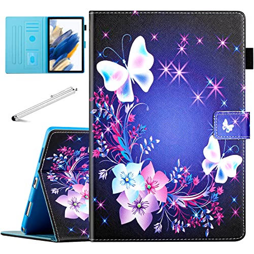 Fancity für Samsung Galaxy Tab A8 10.5 Inch 2022 Hülle, Smart Schlaf/Wach Cover mit Stifthalter Kartensteckplatz Stoßfeste Hülle für Galaxy Tab A8 Tablet [SM-X200/X205/X207], Schmetterling von Fancity