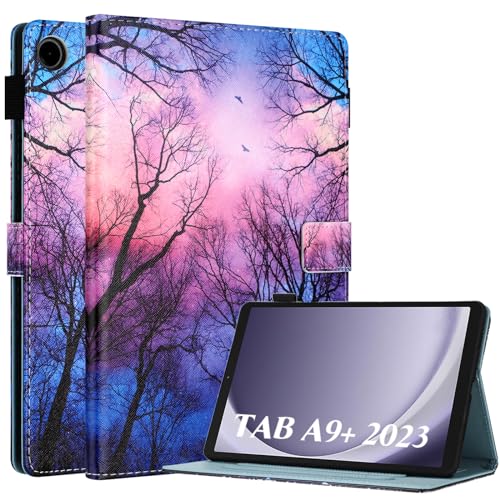 Fancity für Samsung Galaxy Tab A9+ 11 Zoll 2023 Hülle, Intelligent Schlaf Wach Cover mit Ständer Stifthalter Kartensteckplatz Hülle für Galaxy Tab A9 Plus Tablet (SM-X210/X216/X218), Forest von Fancity