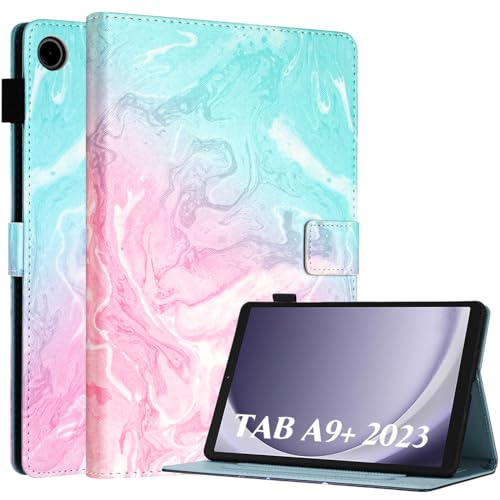 Fancity für Samsung Galaxy Tab A9+ 11 Zoll 2023 Hülle, Intelligent Schlaf Wach Cover mit Ständer Stifthalter Kartensteckplatz Hülle für Galaxy Tab A9 Plus Tablet (SM-X210/X216/X218), Mint Pink von Fancity