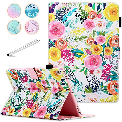 Fancity für iPad 10,2 Zoll 9./8./7. Generation Hülle (2021 2020 2019 Release), Smart Auto Schlaf/Wach Cover mit Stifthalter Kartensteckplatz Stoßfeste Hülle für neues iPad 10.2, Rose von Fancity