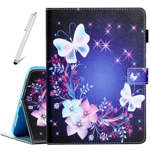 Fancity Hülle für iPad (A16) 11. Generation 11 Zoll 2025, iPad 10. Generation 10,9 Zoll 2022, Synthetisches Leder Intelligent Schlaf/Wach Schutzhülle mit Kartensteckplatz Hülle, Fancy Butterfly von Fancity