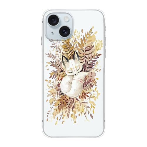 FancyCase Schutzhülle für iPhone 15, 15,5 cm (6,1 Zoll), niedliches schlafender Fuchs, niedliches Cartoon-Tiermuster, flexible TPU-Schutzhülle, transparent (Sleepy Fox) von Fancy Case