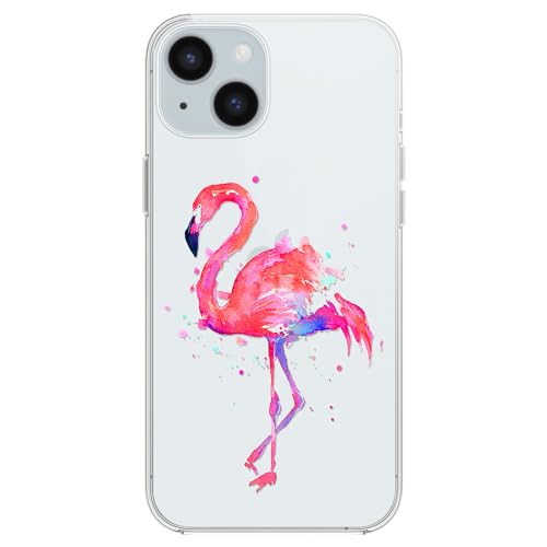 FancyCase Kompatibel mit iPhone 15 Hülle (6,1 Zoll) - Frauen Mädchen Lovely Pink Flamingo Design Tier Muster Flexible TPU Schutzhülle Transparent Case (Rosa Flamingo) von Fancy Case