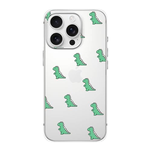 FancyCase Kompatibel mit iPhone 16 Pro Hülle (6,3 Zoll)-Funny-Dinosaurier-Design, niedliches Cartoon-Tiermuster, flexible TPU-Schutzhülle, klare Schutzhülle, (Dinosaurier-Stil) von Fancy Case