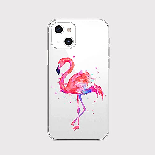 FancyCase Schutzhülle für iPhone 13 (6,1 Zoll) - Frauen Mädchen Lovely Pink Flamingo Design Tiermuster Flexible TPU Schutzhülle Klar Hülle Kompatibel mit iPhone 13 (Rosa Flamingo) von Fancy Case