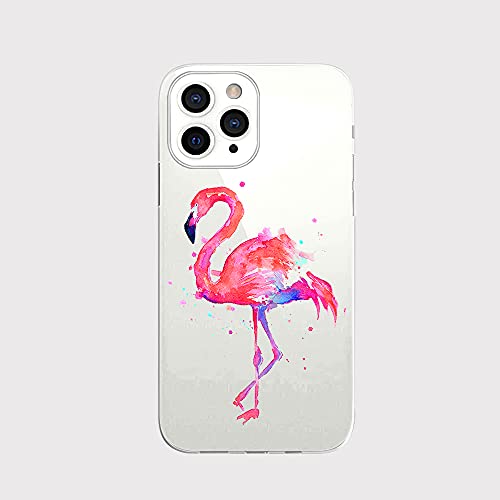 FancyCase Schutzhülle für iPhone 13 Pro (6,1 Zoll) - Frauen Mädchen Lovely Pink Flamingo Design Tiermuster Flexible TPU Schutzhülle Klar Hülle Kompatibel mit iPhone 13 Pro (Rosa Flamingo) von Fancy Case