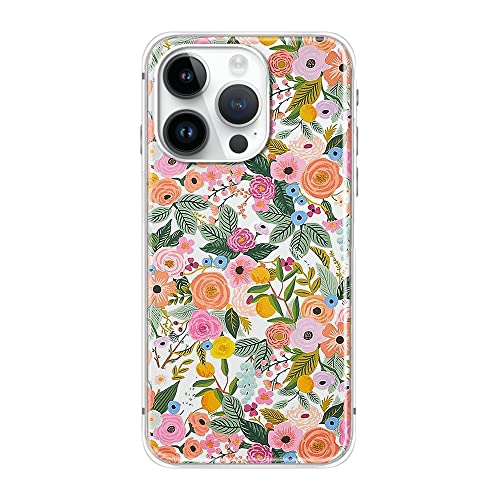 FancyCase Schutzhülle für iPhone 14 Pro Max, 17 cm (6,7 Zoll), süßes Blumenmuster, flexibles TPU, transparente Schutzhülle, bunte Blütenblätter von Fancy Case