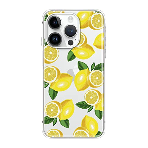 FancyCase Schutzhülle für iPhone 14 Pro Max (6,7 Zoll) - Frauen Mädchen Tropischer Zitronen-Stil Niedliches Cartoon-Früchte Muster Flexible TPU Schutzhülle Klar Hülle Kompatibel mit iPhone 14 Pro Max von Fancy Case