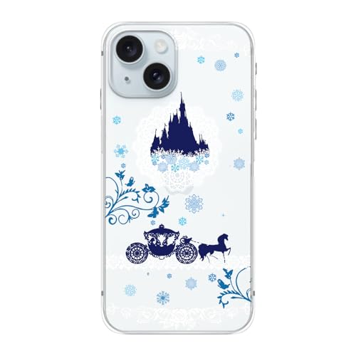 FancyCase Schutzhülle für iPhone 15 (6,1 Zoll), niedliches Schloss-Design mit Kutschen-Stil, Cartoon-Märchenmuster, flexible TPU-Schutzhülle, transparent, kompatibel mit iPhone 15 (Burg & Kutsche) von Fancy Case