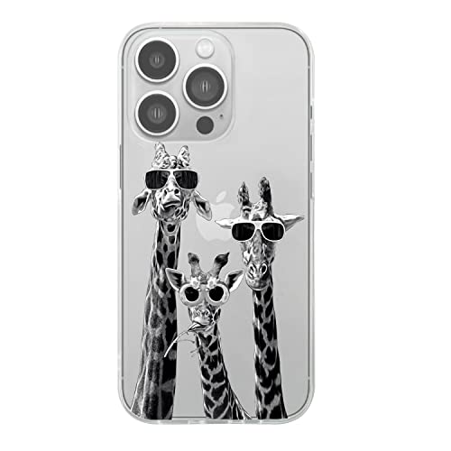 FancyCase für iPhone 14 Pro Max Hülle (6,7 Zoll)-Funny Giraffe Design Cool Cartoon Tier Muster Flexible TPU Schutzhülle Klar Case Kompatibel mit iPhone 14 Pro Max (Giraffe Trio), FC-8054 von Fancy Case