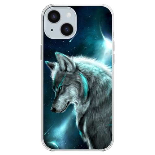 FancyCase Schutzhülle für iPhone 15 (15,5 cm (6,1 Zoll), cooles Wolf-Stil, Tiermuster, flexible TPU-Schutzhülle, kompatibel mit iPhone 15 (Wolf) von Fancy Case