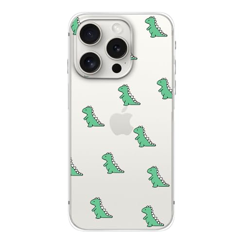 FancyCase für iPhone 15 Pro Hülle (6,1 Zoll) Lustiges Dinosaurier-Design Niedliches Cartoon-Tiermuster Flexible TPU Schutzhülle Klar Case Kompatibel mit iPhone 15 Pro (Dinosaurier-Stil) von Fancy Case