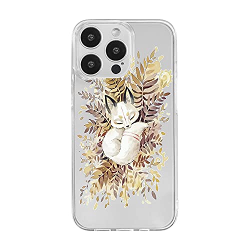 FancyCase iPhone 13 Pro Hülle (6,1 Zoll) - Frauen Mädchen Niedlich Schlafendes Fuchs Design Schönes Cartoon Tiermuster Flexible TPU Schutzhülle Kompatibel mit iPhone 13 Pro (Sleepy Fox) von Fancy Case