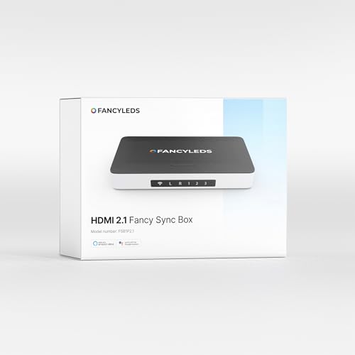 Fancy LEDs HDMI 2.1 Sync Box Streaming Media Player Synchronisationsgerät; 4K 120Hz, HDR, Filme unterstützt (für 70 Zoll bis 95 Zoll Fernseher) von Fancy LEDs