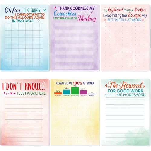 Lustige Notizblöcke mit Sprüchen Neuheit Memo Pads Weihnachten Gag Geschenk für Büro Arbeit Kollegen Mitarbeiter 6 Stück Lustige Notizblöcke mit Sprüchen Neuheit Memo Pads Weihnachten Gag Geschenk für Büro Arbeit Kollegen Mitarbeiter 6 Stück von Fancy Land
