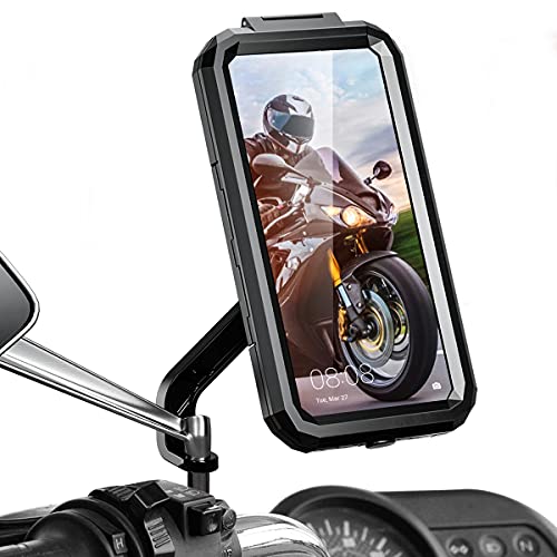 Faneam Motorrad Handyhalterung Wasserdicht, 360°Drehbar Handy Halterungen für Motorrad Rückspiegel Mit Anti-Shake, Touch-Screen für Smartphone 5.5-6.8 Zoll (L) Faneam Motorrad Handyhalterung Wasserdicht, 360°Drehbar Handy Halterungen für Motorrad Rückspiegel Mit Anti-Shake, Touch-Screen für Smartphone 5.5-6.8 Zoll (L) von Faneam