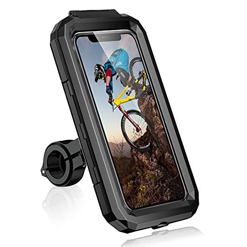 Faneam Wasserdicht Fahrrad Handyhalterung Abnehmbare 360​​° Drehen Halterung Für Motorrad Handyhalter Anti-Vibration,Touch ID & Face ID, Für 4,7-6,8 Zoll Smartphone (L) von Faneam