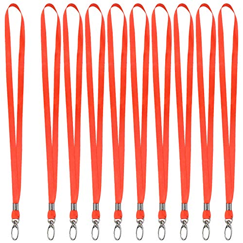 10 Stück Nylon Schlüsselbänder mit Swivel Schließe, Büro Schlüsselband Umhängeband Abzeichen Lanyards, Neck Strap Lanyard für Kamera Schlüssel Ausweishülle Namensschilder (Rot) von Fangehong