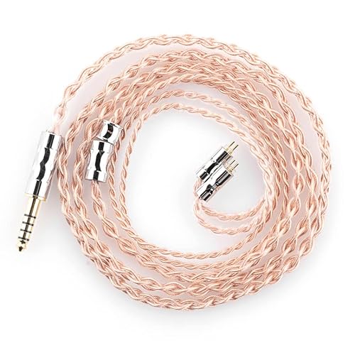 Fanmusic Moondrop LINE T 6N OCC Kopfhörer-Upgrade-Kabel, 196-adrig, Kupfer, 0,78 mm, 2-polig, 4,4 mm symmetrisches Kabel, Kupferfarben von Fanmusic